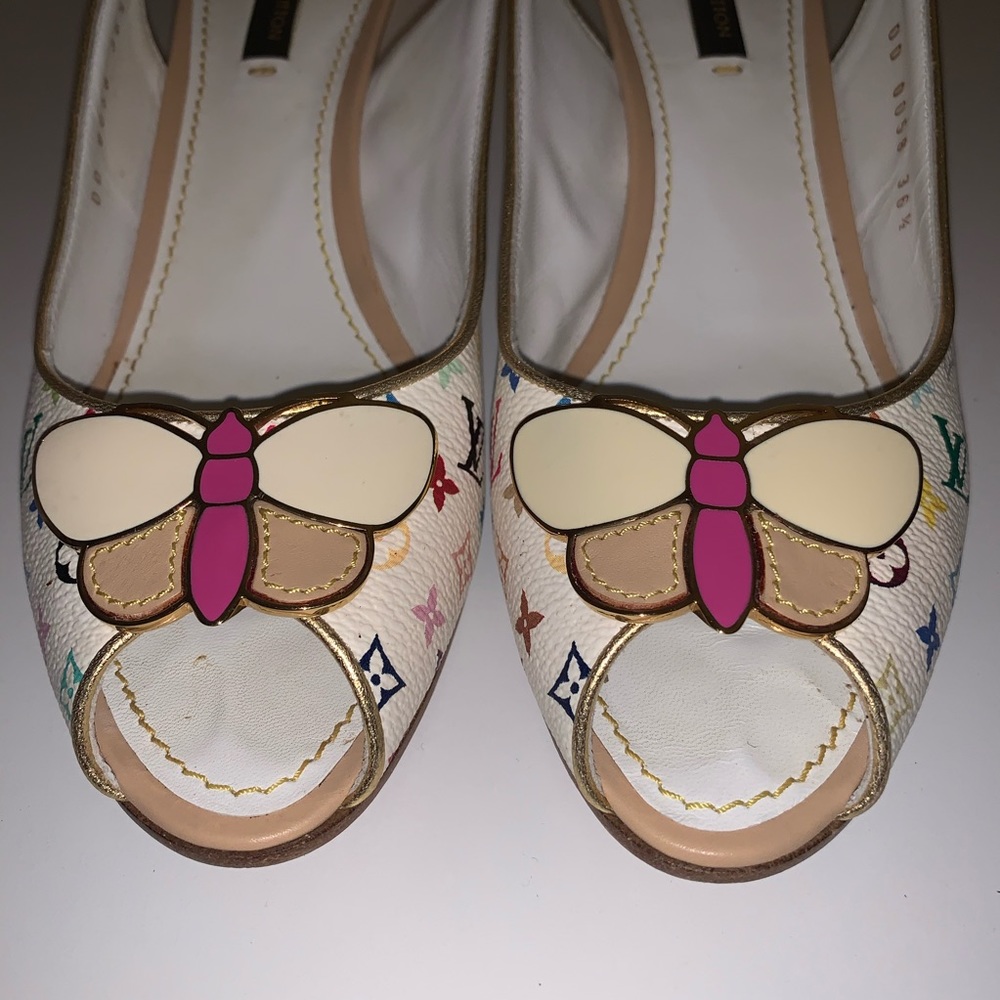 SOLD-Rare Louis Vuitton Butterfly Primrose Wedges